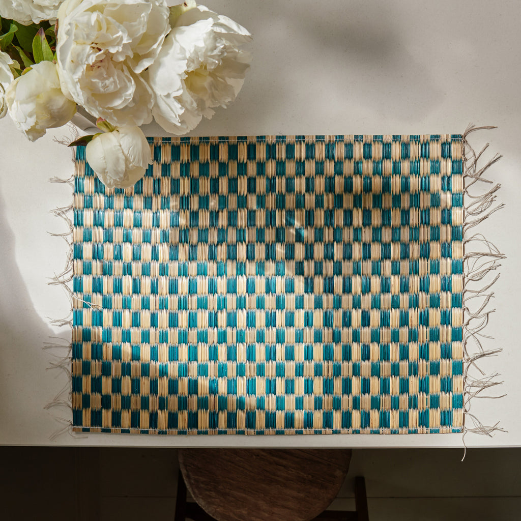 Lot de 2 Sets de table à carreaux