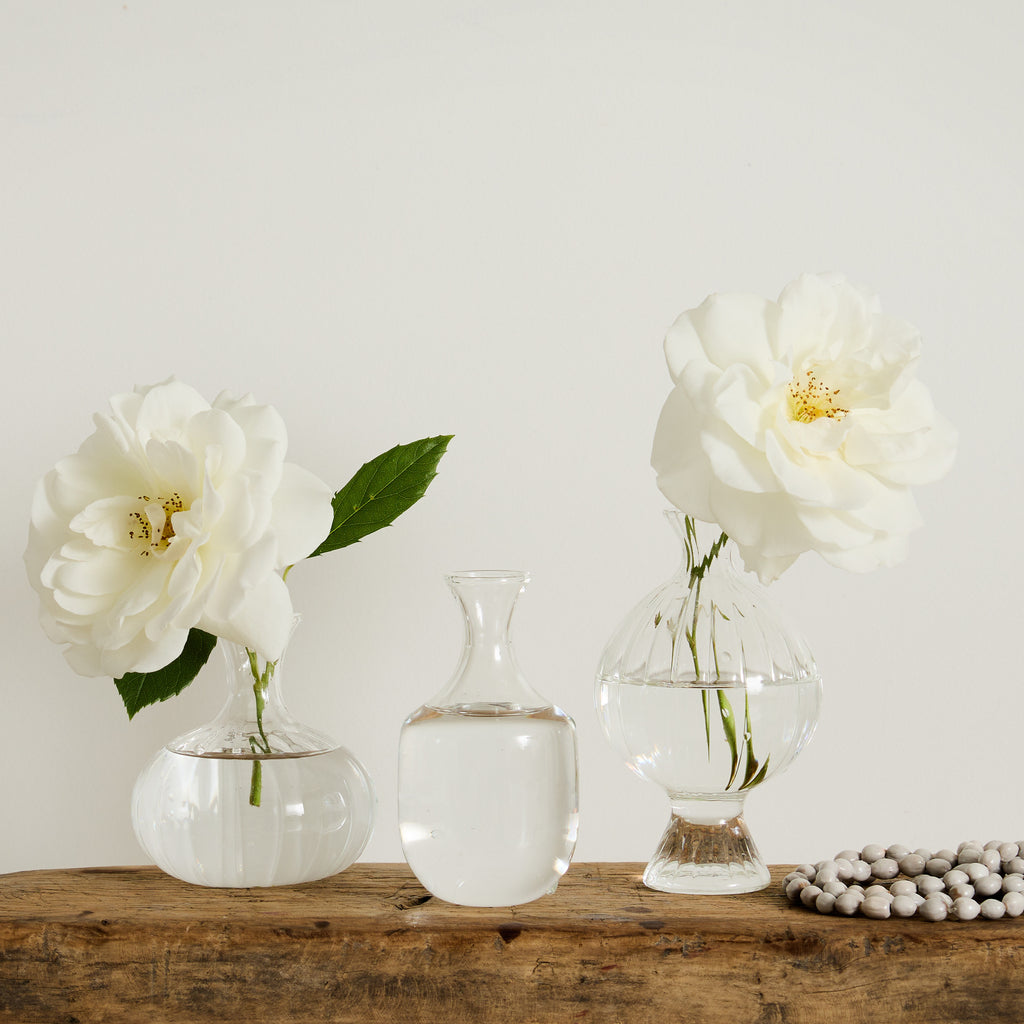 Lot de 3 soliflores en verre