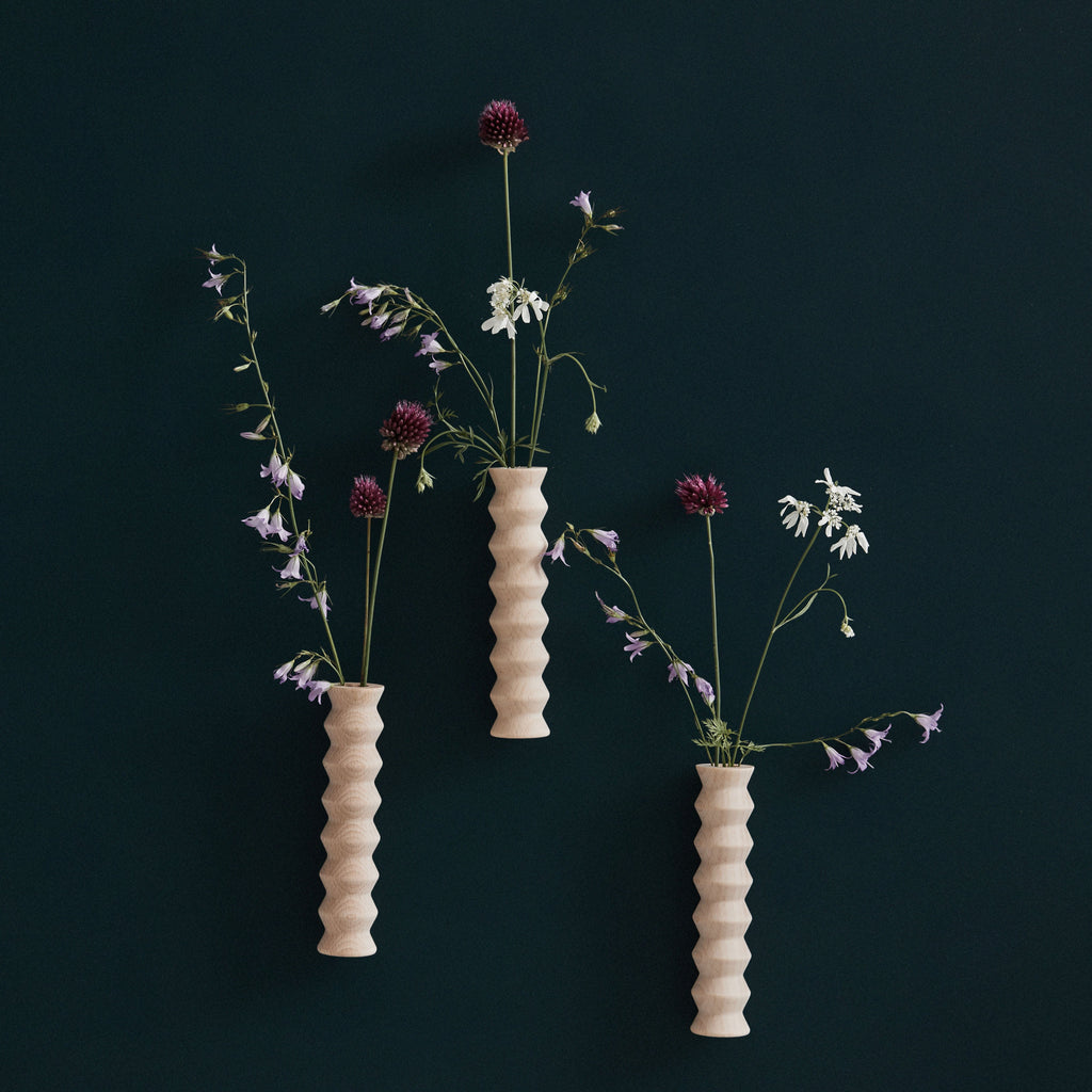 Lot de 3 soliflores canelés