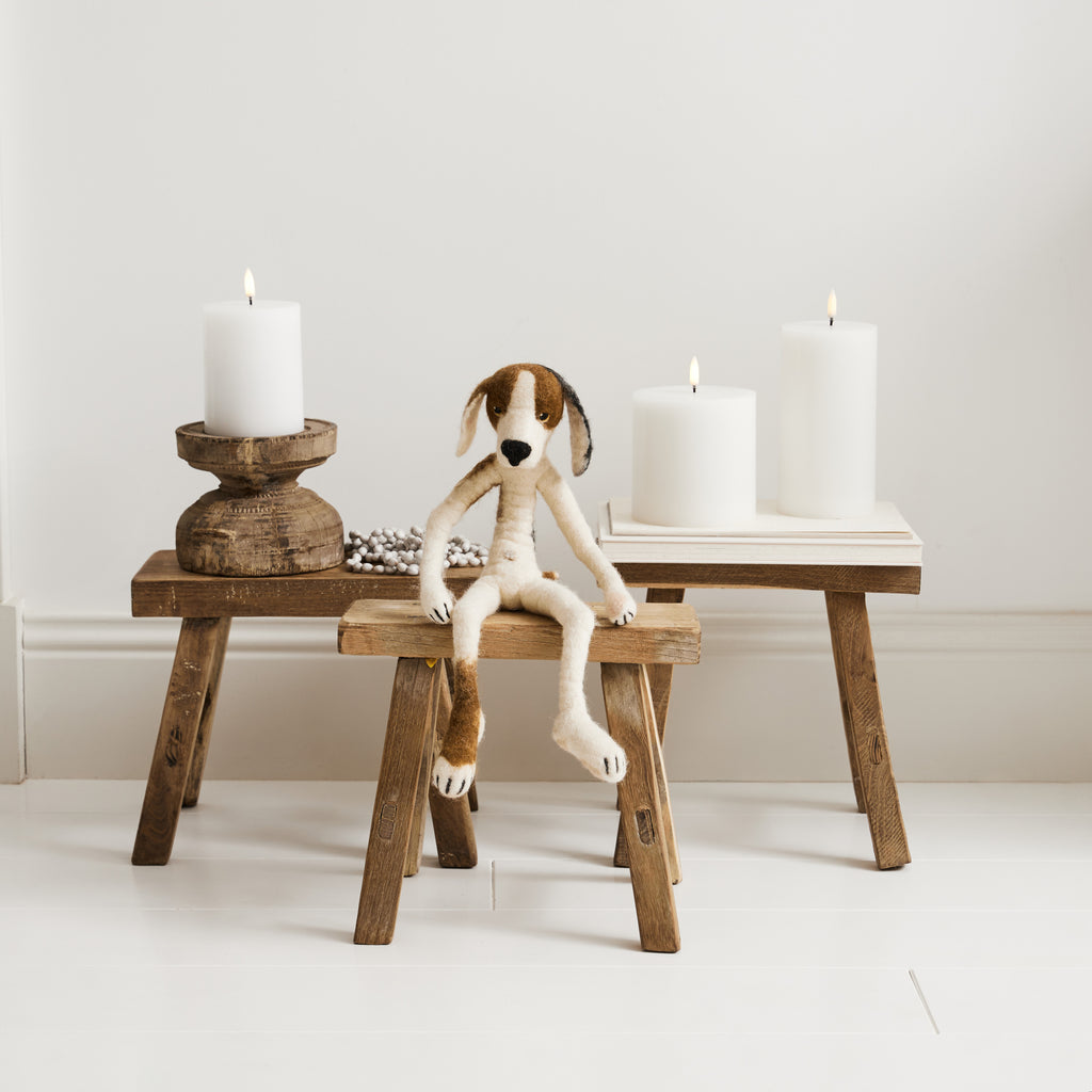 Petit tabouret en bois Vintage