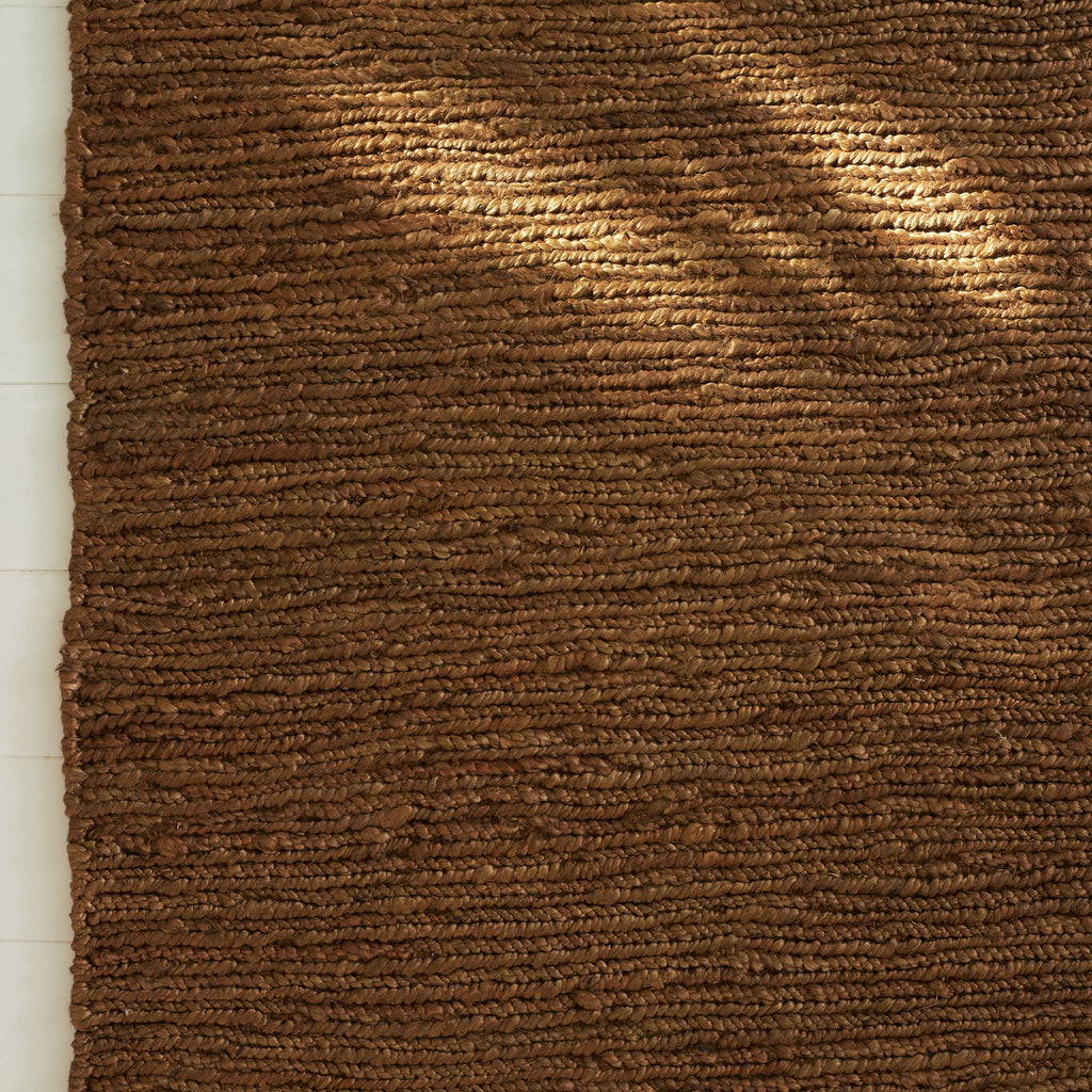 Long tapis tressé en chanvre Café