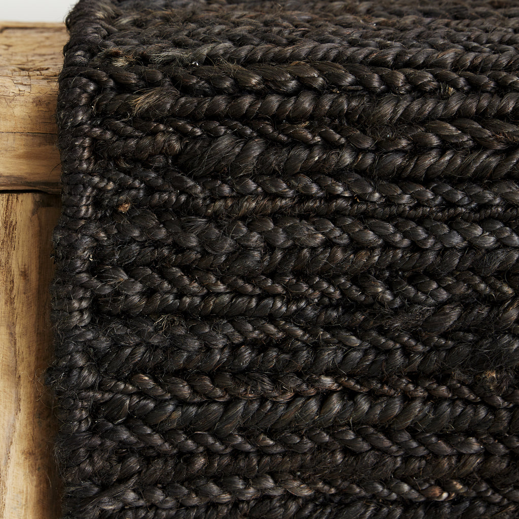 Tapis tressé en chanvre Noir