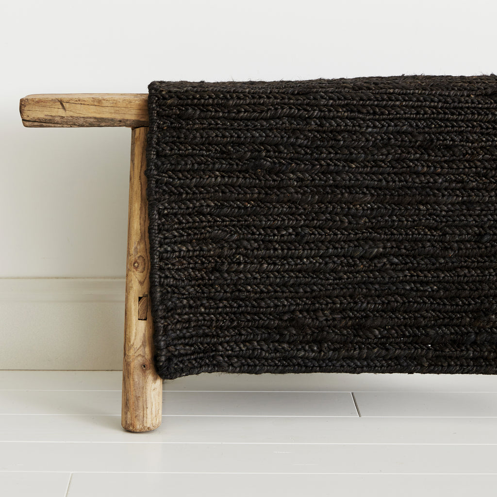 Tapis tressé en chanvre Noir