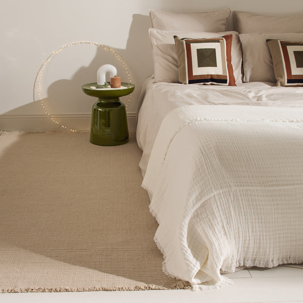 Tapis en coton Naturel ou Kaki