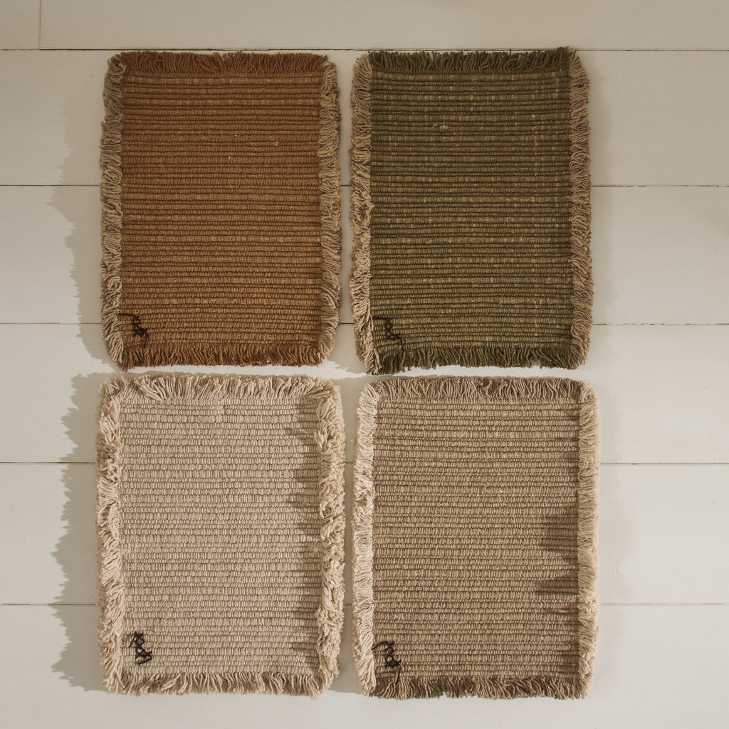 Tapis en coton Naturel ou Kaki