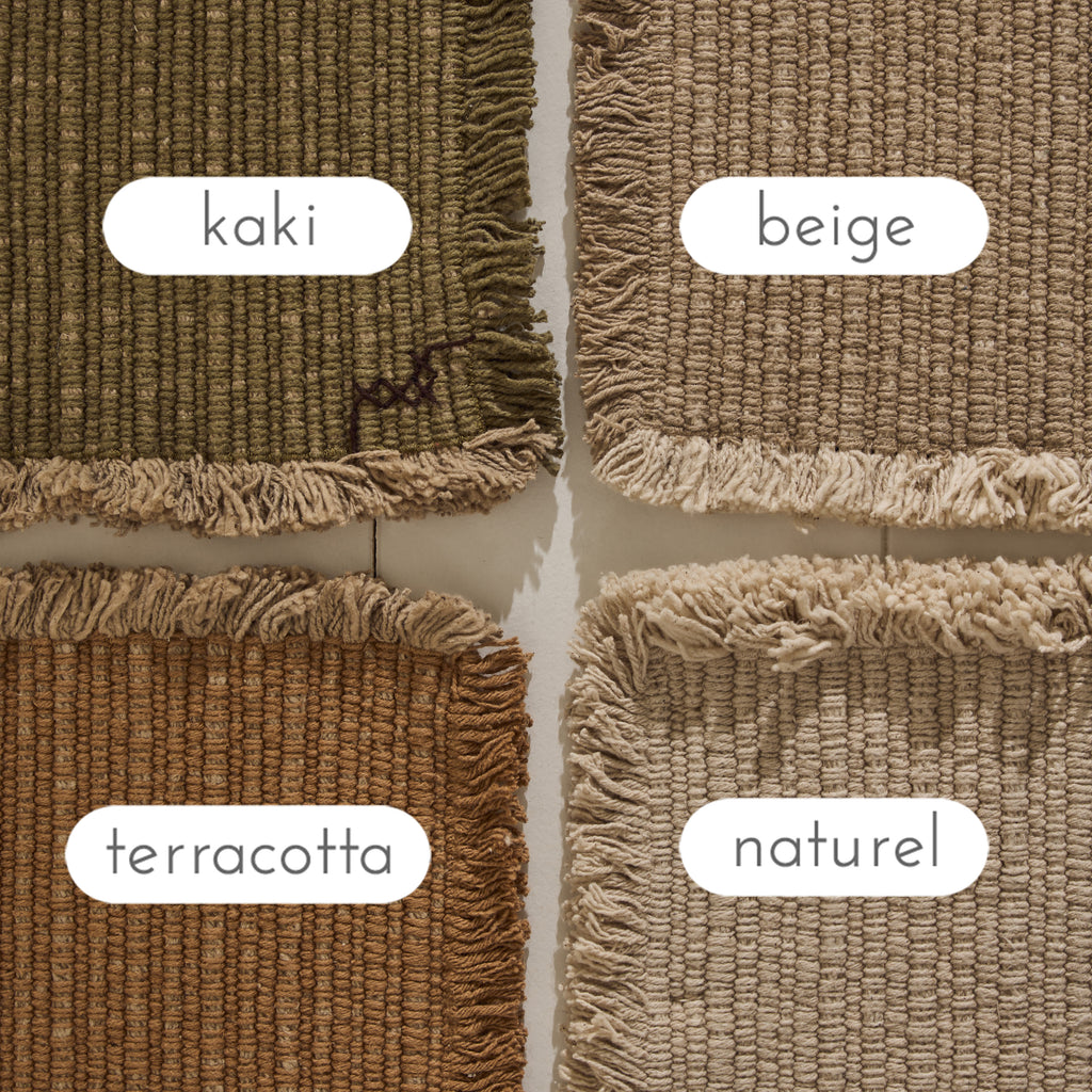 Grand tapis en coton, 4 coloris