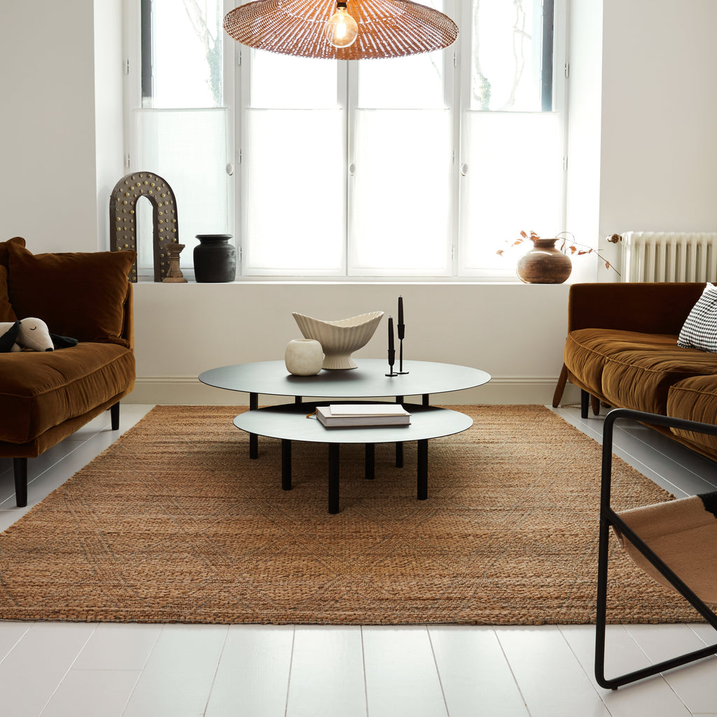 Tapis 2x3 en jute motif losanges