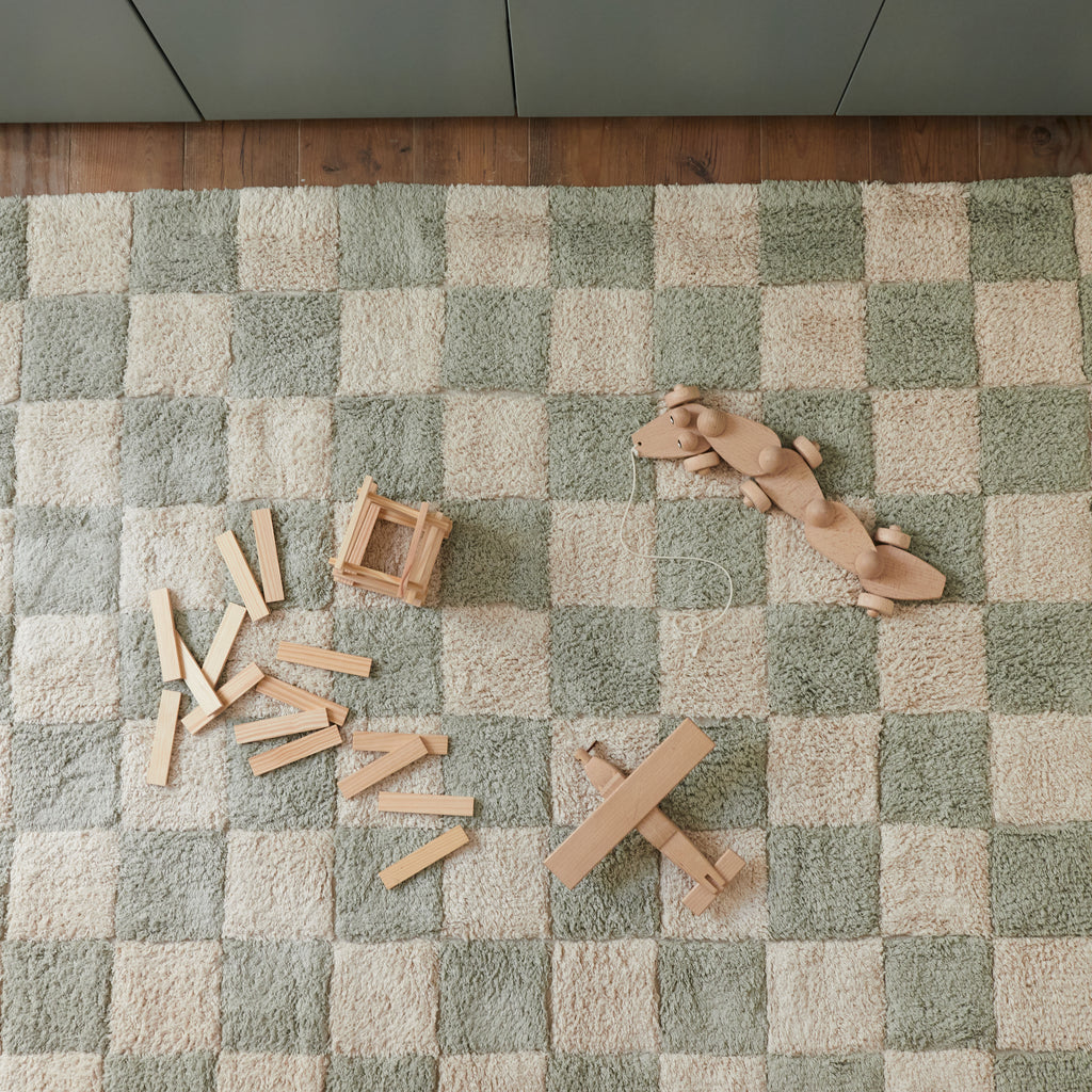 Tapis à carreaux Bleu vert