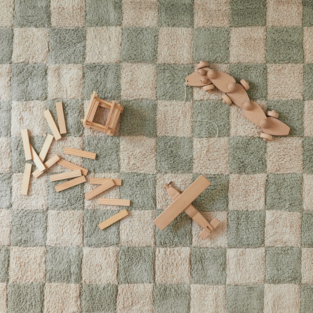 Tapis à carreaux Bleu vert