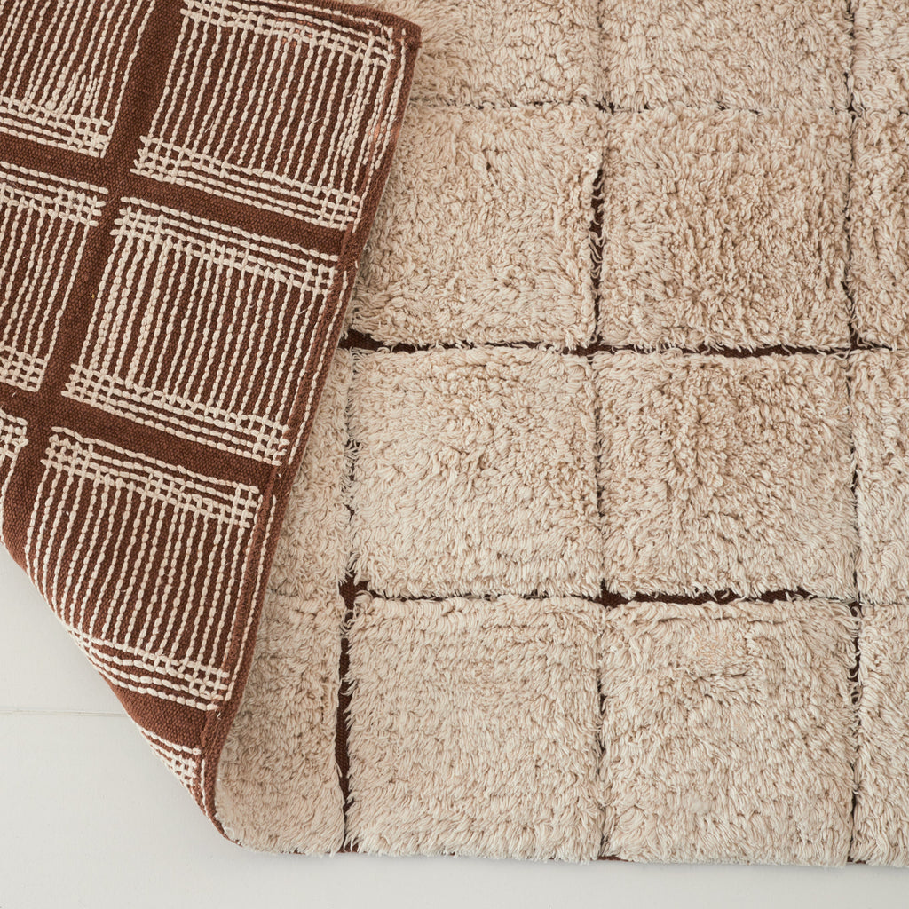 Tapis à carreaux Crème XL