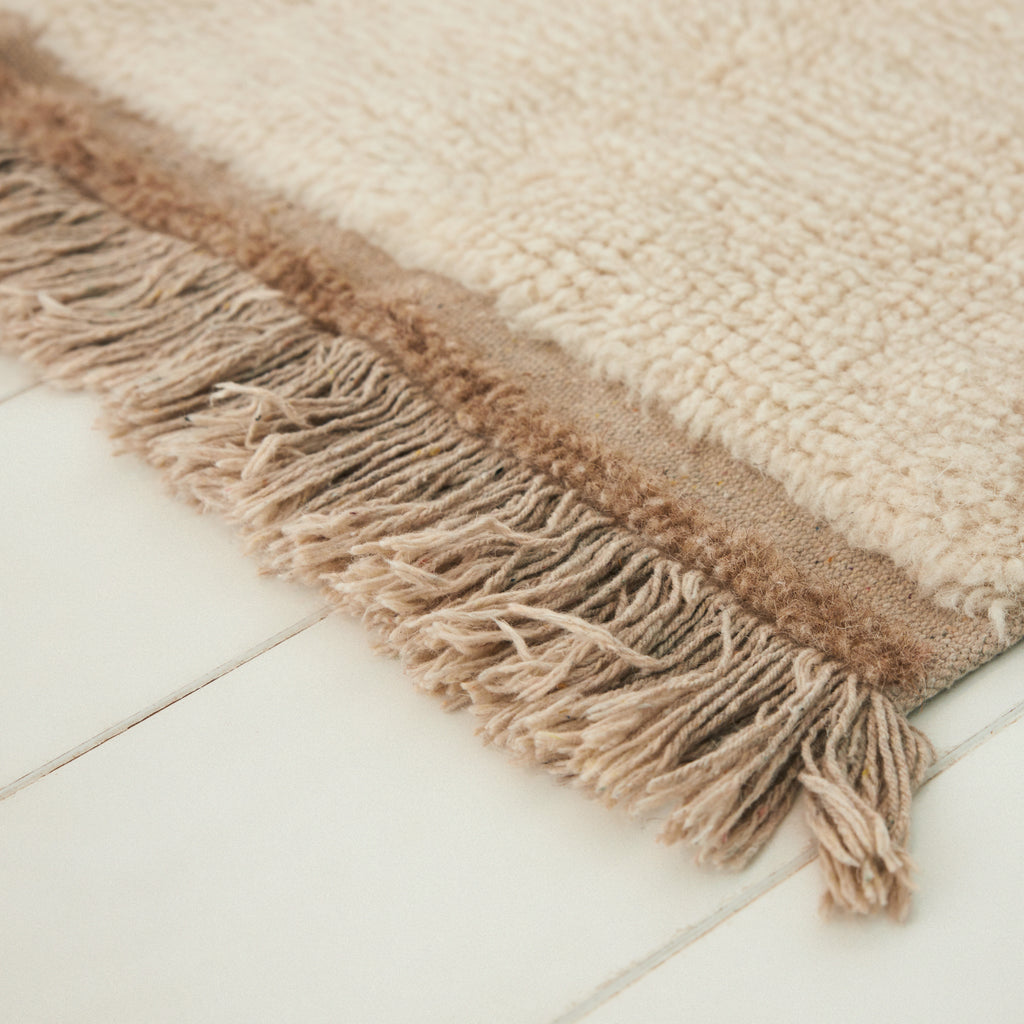 Petit tapis laine frange