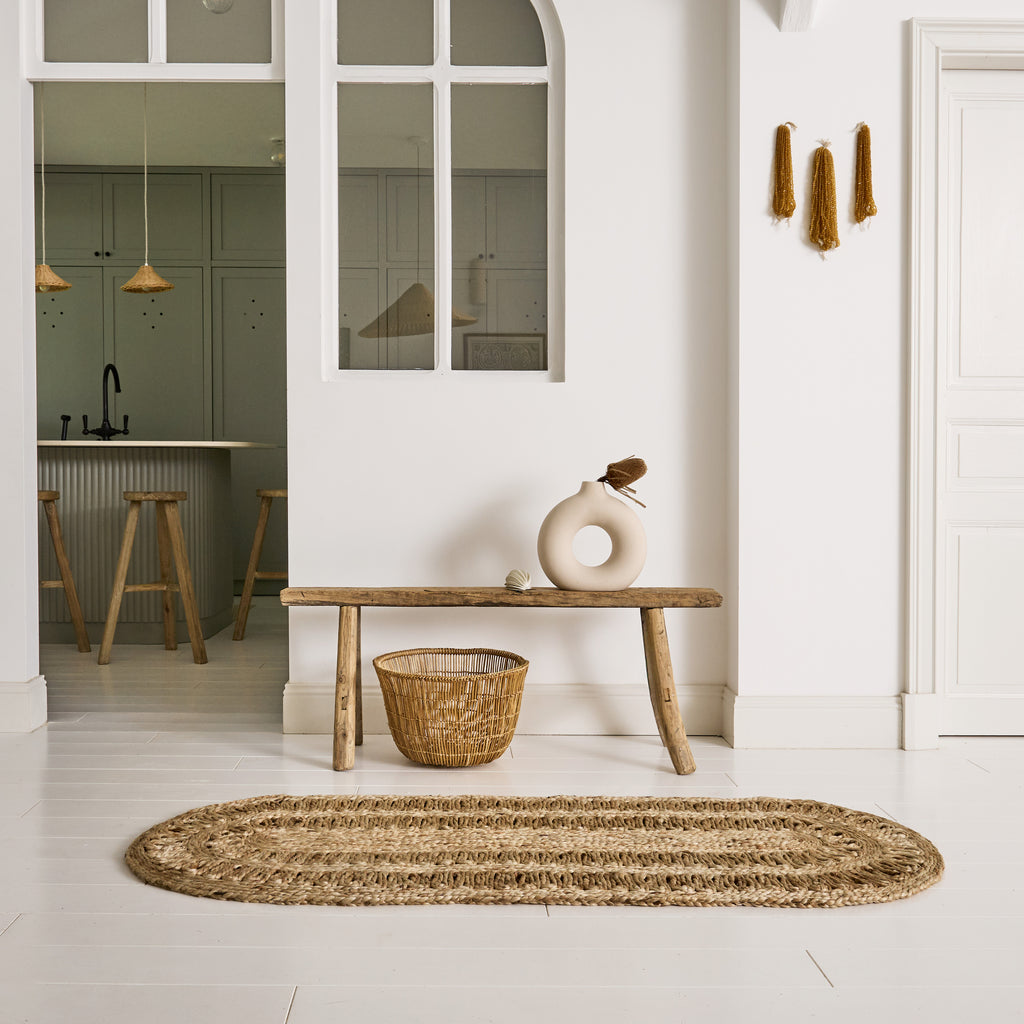 Tapis ovale en jute