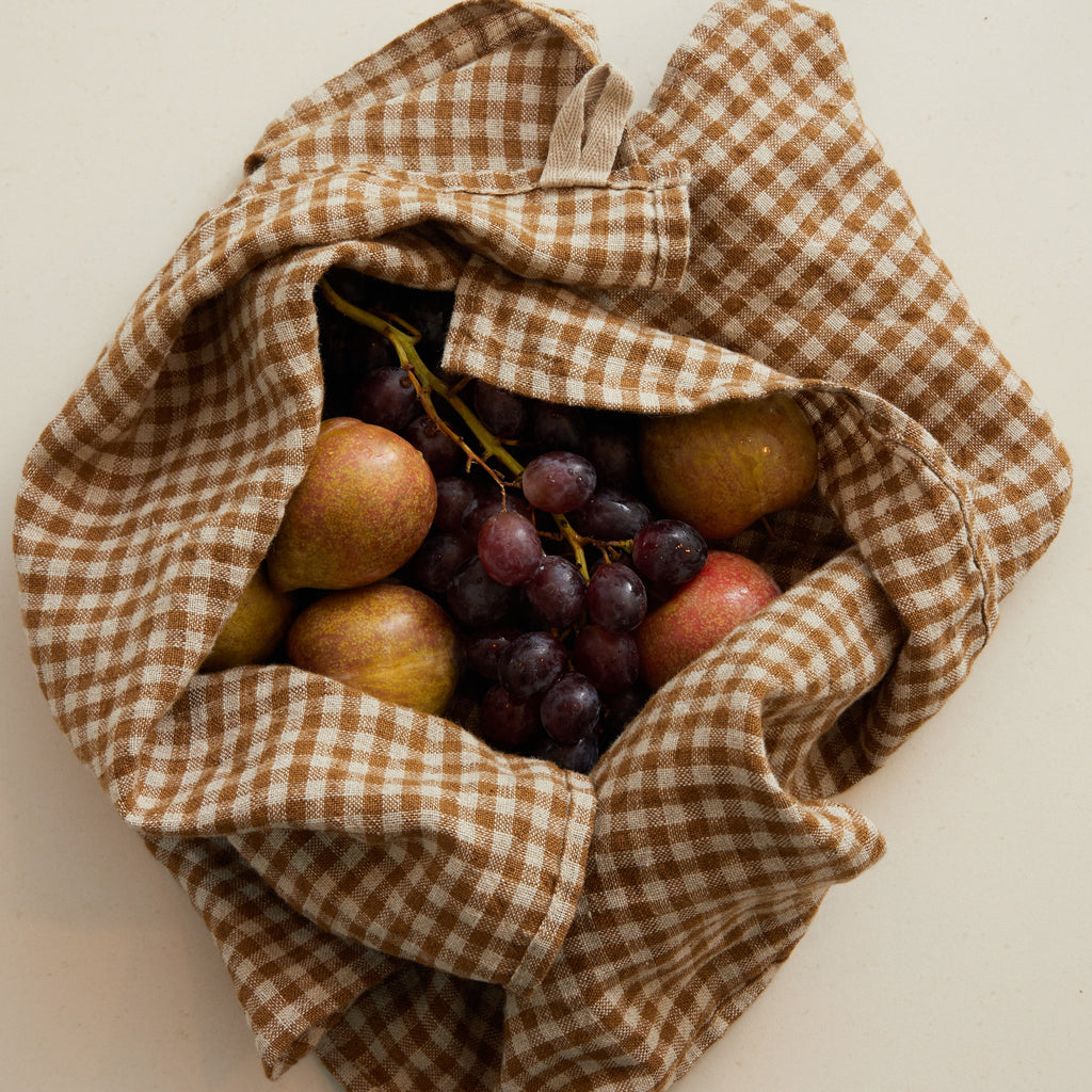 Torchon vichy caramel