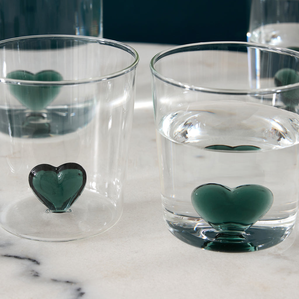 Verre ou carafe cœur