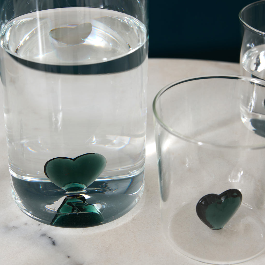 Verre ou carafe cœur