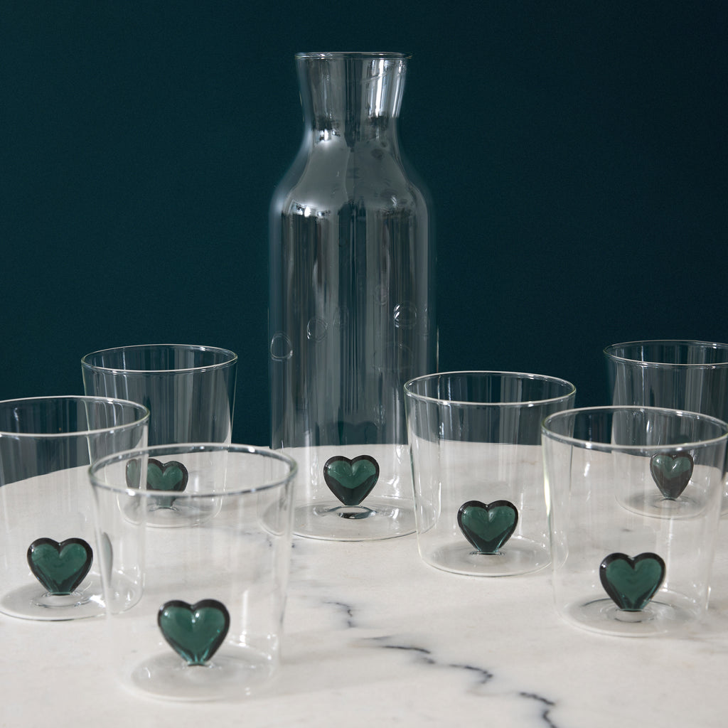 Verre ou carafe cœur