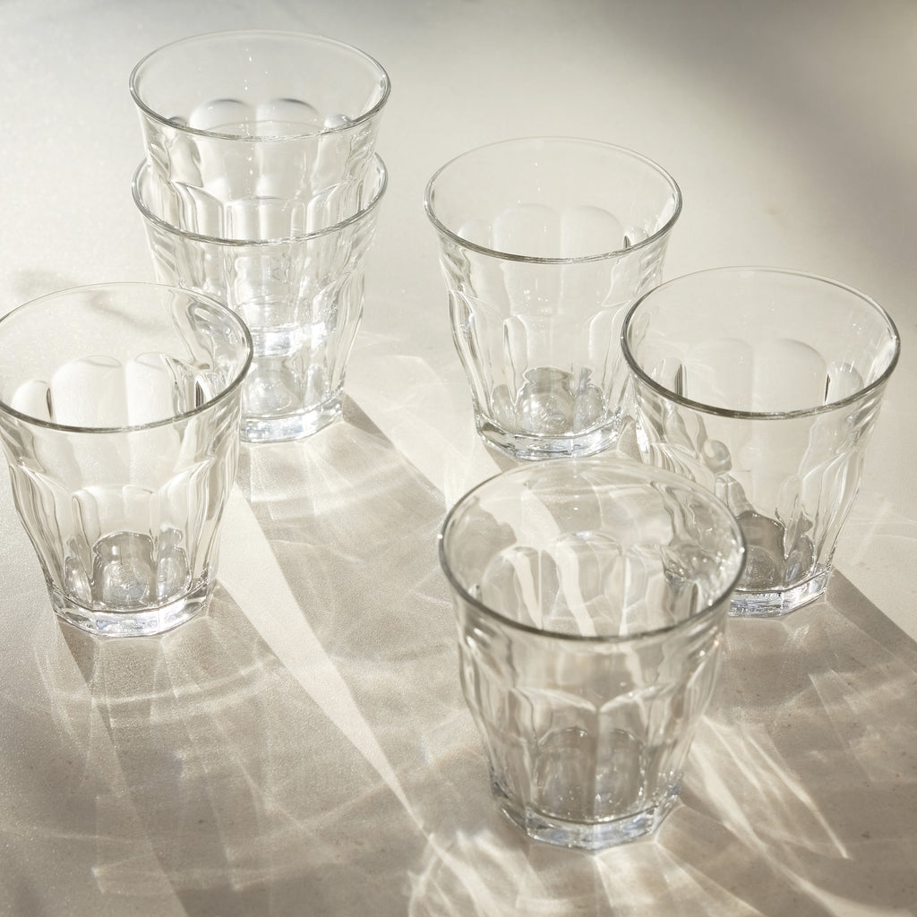 Verres à eau rétro transparent
