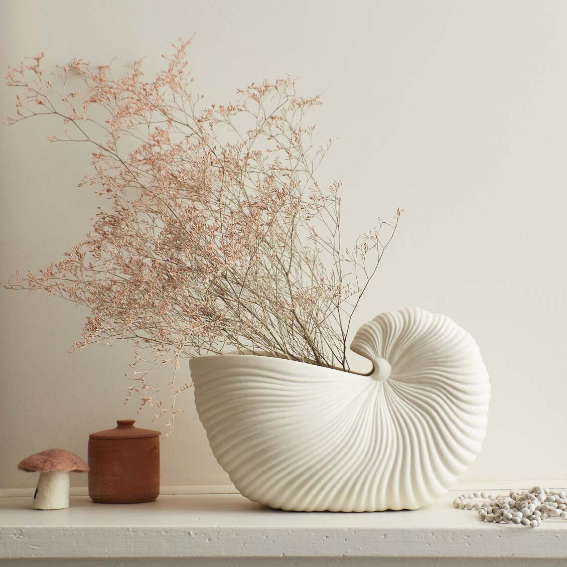 Vase Vintage En Coquillage Cauris De Tahiti - Années 1950 - Objet De Décoration