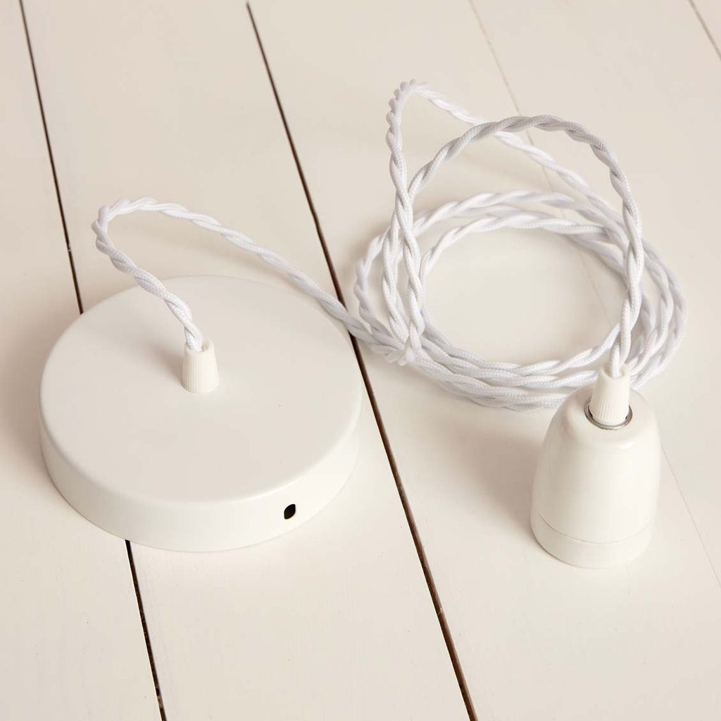 Système électrique pour suspension plafonnier Blanc douille Porcelaine