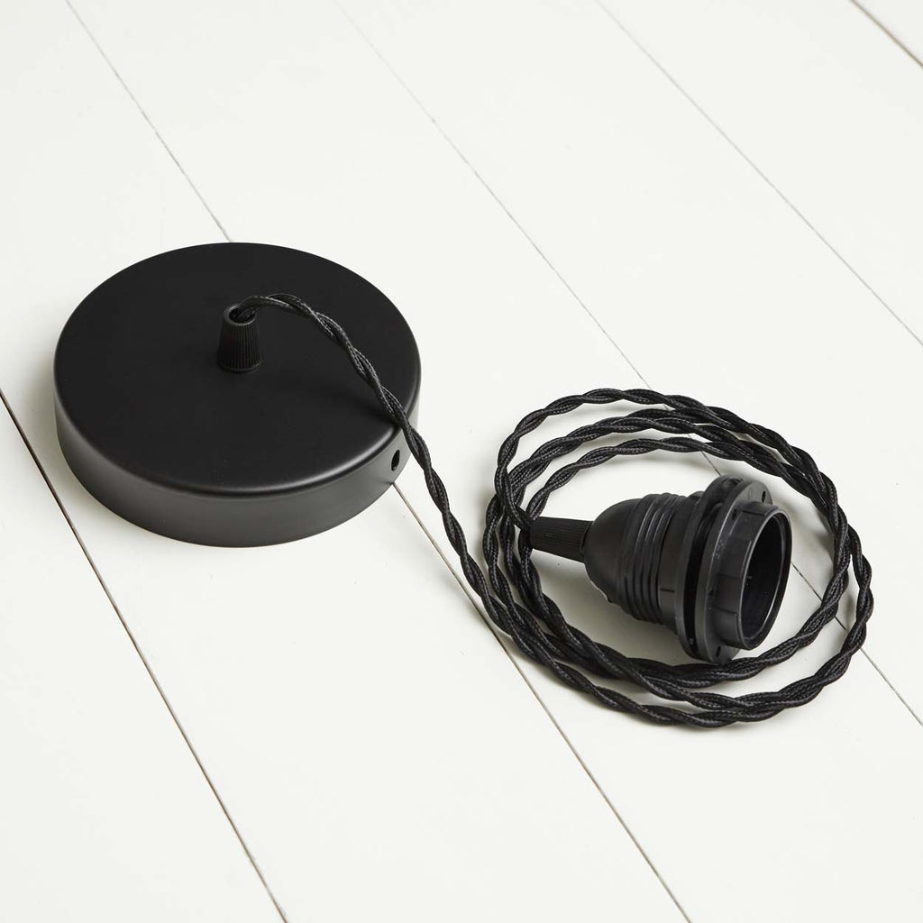 Système électrique pour suspension plafonnier Noir douille thermoplastique