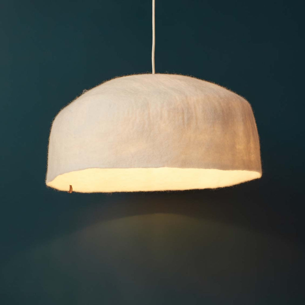 Abat-jour en feutre Crème