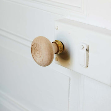 Poignée de porte double ronde en bois
