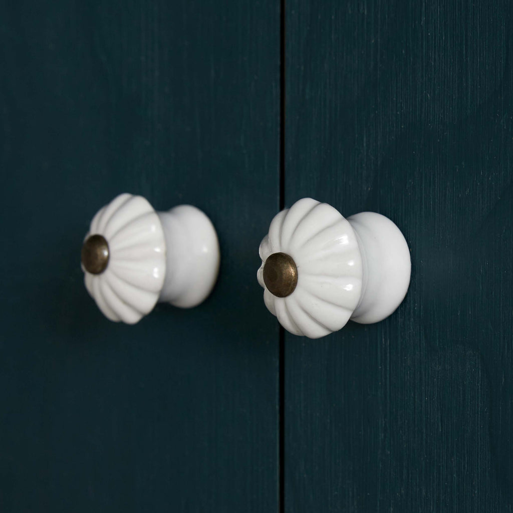 Lot de 2 Boutons-poignées en porcelaine