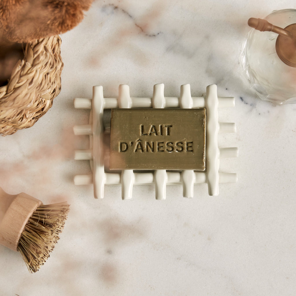 Porte-savon en grés émaillé