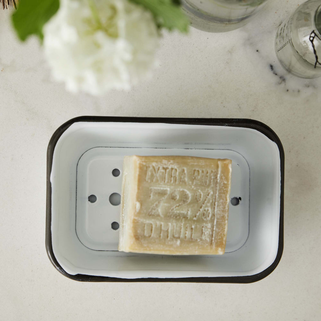 Porte-savon en émail à poser