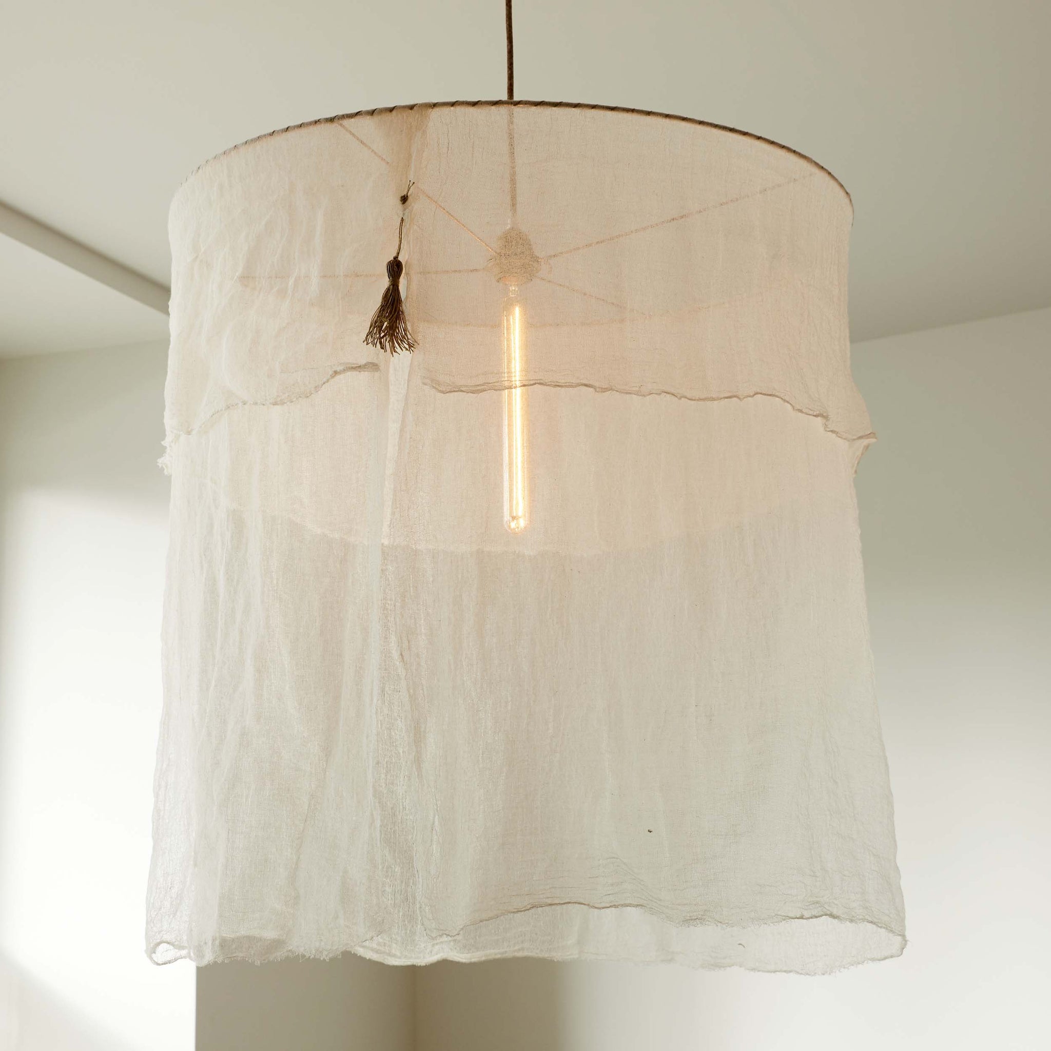 Lot De 6 Abat-jour En Lin Blanc - Pour Lustre Ou Applique Murale - Style Scandinave - Installation Clip Sur Ampoule E14
